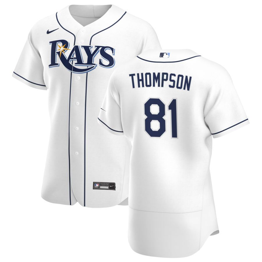 Tampa Bay Rays #81 Ryan Thompson Men Nike White Home 2020 Authentic Player MLB Jersey